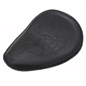 RP7720-0004B Small Size Leather Solo Seat with Skull Pattern for Harley Chopper Bobber Sportster Custom