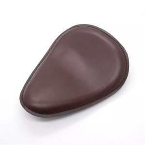 RP7720-0005Z Small Size Brown Leather Solo Seat with flame Pattern for Harley Chopper Bobber Sportster Custom