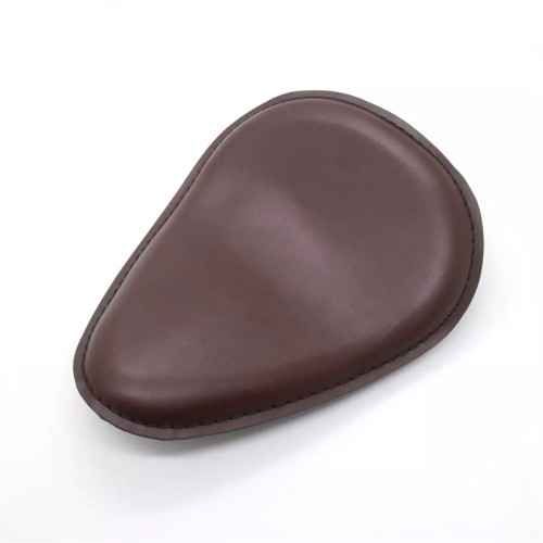 RP7720-0005Z Small Size Brown Leather Solo Seat with flame Pattern for Harley Chopper Bobber Sportster Custom
