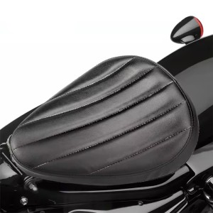 RP7720-0009B Big Size Leather Solo Seat with Stripe  Pattern for Harley Chopper Bobber Sportster Custom