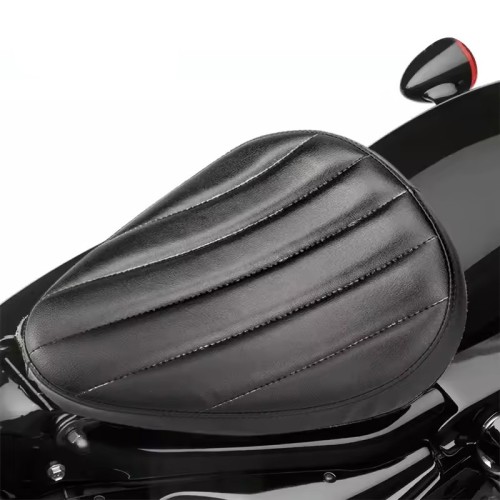 RP7720-0009B Big Size Leather Solo Seat with Stripe  Pattern for Harley Chopper Bobber Sportster Custom
