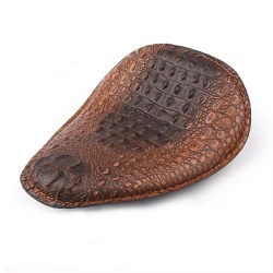 RP7720-0013Z Small Size Leather Solo Seat  with  Crocodile for Harley Chopper Bobber Sportster Custom