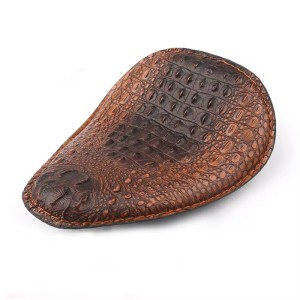 RP7720-0013Z Small Size Leather Solo Seat  with  Crocodile for Harley Chopper Bobber Sportster Custom