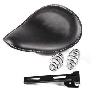 RP7720-0015B Synthetic Leather Solo Seat for Harley Chopper Bobber Sportster Custom