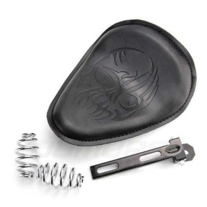 RP7720-0019B SKull Synthetic Leather Solo Seat for Harley Chopper Bobber Sportster Custom