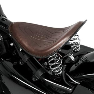RP7720-0020Z Flame Leather Solo Seat for Harley Chopper Bobber Sportster Custom