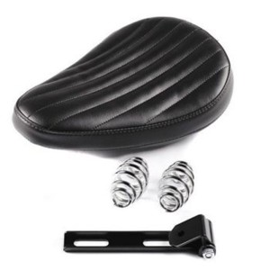 RP7720-0025B BlackLeather ContouRed Solo Spring Seat for Harley Chopper Bobber Sportster Custom