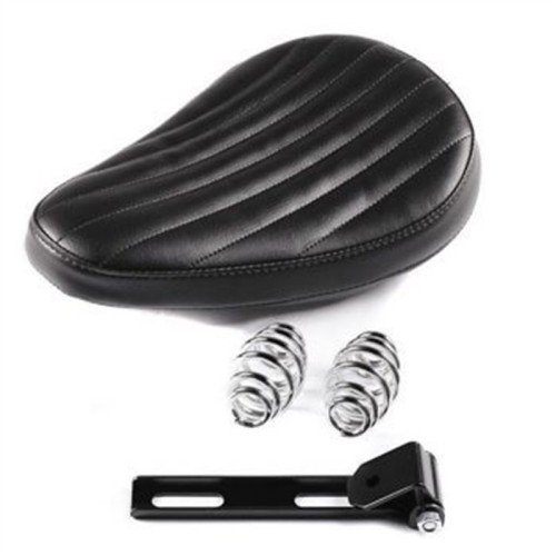 RP7720-0025B BlackLeather ContouRed Solo Spring Seat for Harley Chopper Bobber Sportster Custom