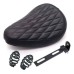 RP7720-0027B BlackLeather Diamond ContouRed Solo Spring Bracket Seat Mount for Harley Chopper Bobber Sportster Custom
