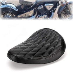 RP7720-0027B BlackLeather Diamond ContouRed Solo Spring Bracket Seat Mount for Harley Chopper Bobber Sportster Custom