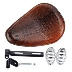 RP7720-0029Z Brown Alligator Emboss Synthetic Leather Solo Seat for Harley Chopper Bobber Sportster Custom