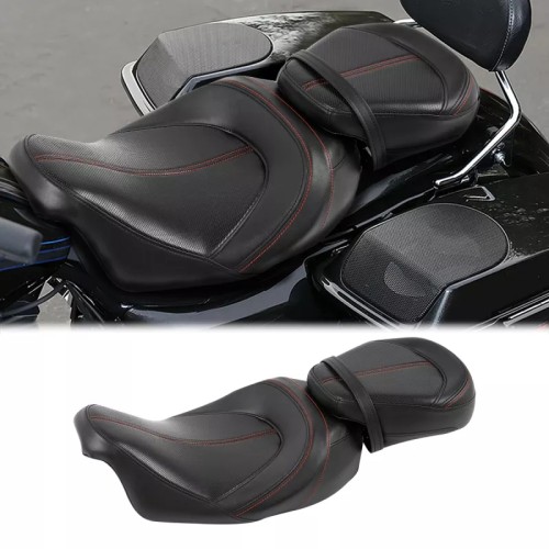RP7730-1063 Driver & Passenger Two up Pillion Seat Harley Touring Road Glide 2007-2021 for Harley Touring Models 2009-Later (except '21-later FLH, '23-later FLHFB, FLHXSE, FLTRXSE, '24-later FLHX, FLTRX, FLTRXSTSE and '25-later FLH