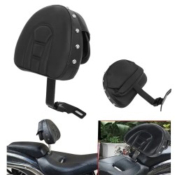 RP7770-1012B Adjustable Plug-In Driver Backrest for Harley Softail Heritage Fatboy 2007-2017