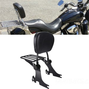 RP7771-2013 Quick Release Black Passenger Sissy Bar Backrest with docking for Harley Sportster XL Models 1994-2003