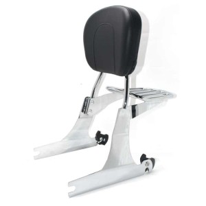 RP7771-2018 Quick Release Black Passenger Sissy Bar Backrest with docking for Harley Dyna Models 2006-2017 (except FLD)