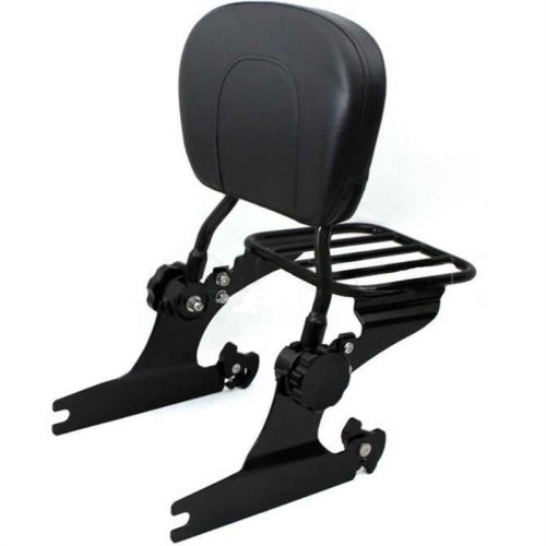 RP7771-3004 Adjustable& Detachable  Passenger Sissy Bar with Luggage Rack for Harley Softail Slim FLS Fat Boy FLST FXST 2000-2005