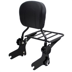RP7771-3007 Adjustable& Detachable  Passenger Sissy Bar with Luggage Rack for Harley Touring Road King, ELECTRA GLIDE FLHT FLHX and ROAD GLIDE FLTR models 1997-2008