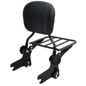 RP7771-3007 Adjustable& Detachable  Passenger Sissy Bar with Luggage Rack for Harley Touring Road King, ELECTRA GLIDE FLHT FLHX and ROAD GLIDE FLTR models 1997-2008