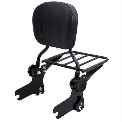 RP7771-3007 Adjustable& Detachable  Passenger Sissy Bar with Luggage Rack for Harley Touring Road King, ELECTRA GLIDE FLHT FLHX and ROAD GLIDE FLTR models 1997-2008