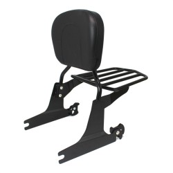 RP7771-3015B Backrest Sissy Bar with Black Passenger Pad for Harley Softail Fatboy FXST FXSTB FXSTS 2006-2017