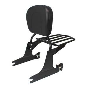 RP7771-3015B Backrest Sissy Bar with Black Passenger Pad for Harley Softail Fatboy FXST FXSTB FXSTS 2006-2017