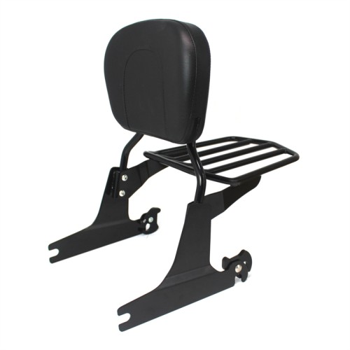 RP7771-3015B Backrest Sissy Bar with Black Passenger Pad for Harley Softail Fatboy FXST FXSTB FXSTS 2006-2017