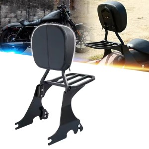 RP7771-3027 Motorcycle Sissy Bar Backrest with Luggage Rack for Harley Sportster XL Models 2004-2022