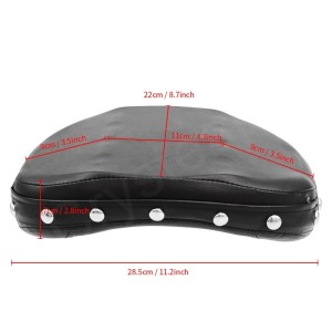 RP7780-1002B Motorcycle Sissy Bar Backrest Cushion Pad for Harley Custom  Choppers Touring Crusier