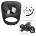 RP8840-1017 Motorcycle 7" Round Handlebar Fairing Windshield Bracket Mount Cafe Racer For Harley XL models 1995-2022