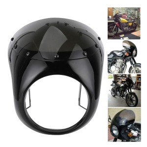 RP8840-1017 Motorcycle 7" Round Handlebar Fairing Windshield Bracket Mount Cafe Racer For Harley XL models 1995-2022