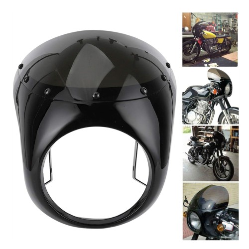 RP8840-1017 Motorcycle 7" Round Handlebar Fairing Windshield Bracket Mount Cafe Racer For Harley XL models 1995-2022