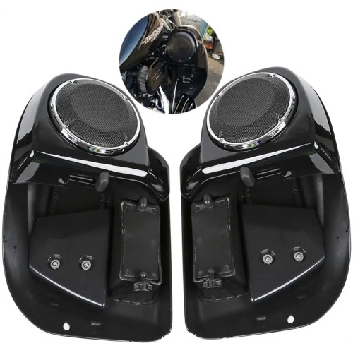 RP8850-1007B Lower Vented Leg Fairings with:6.5" Speaker Pods(With Speaker) With Metal Grilles For Harley Air-Cooled Touring (except '18-later FLTRXSE models) 2014-Later