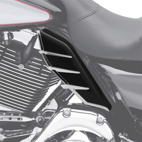 RP8880-1008 Black Mid-Frame Air Deflectors Trims For Harley Touring Electra Glide Street Glide and Trike models 2009-2016