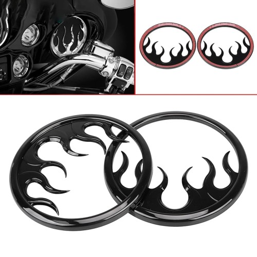 RP2290-1007 Motorcycle Front Speaker Accent Grill Cover Compatible For Harley Electra Glide, Street Glide, Ultra Limited 2014-2024  Harley Tri Glide Models  2014-Later (except '23-'24 FLHXSE and '24 FLHX)