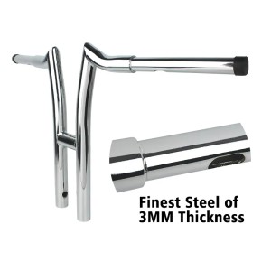 RP9910-1019 Motorcycle 12" Rise 1-1/4" Fat T-Bar Handlebar For Harley Davidson Sportster XL Softail Dyna Fat Boy FLST FXST