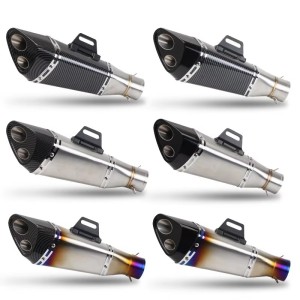 RP0520-1058 51mm Universal motorcycle Exhaust Double Hole Muffler For 51mm