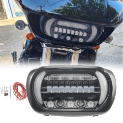 RP6611-1004B LED Motorcycle Projector Headlight Hi-Low BeamTurn Signal Headlamp Assembly Daytime Running Lamp with DOT For Harley Road Glide 2004-2013
