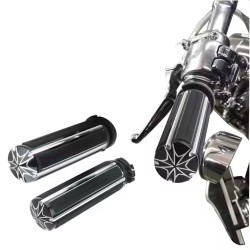 RP9930-2092  1" 25mm CNC Edge Cut Handlebar Hand grips For Harley Sportster 883 1200 Touring Dyna Softail