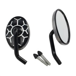 RP9980-1196BS Motorcycle 8mm CNC Mirrors For Harley Touring Road King Street Electra Glide Dyna XL Sportster XL883 Cruiser Bagger Chopper
