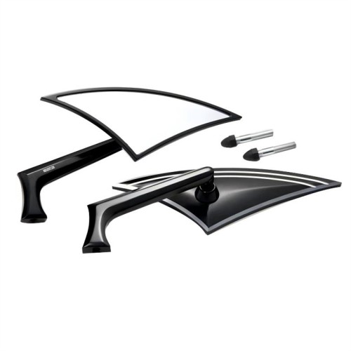 RP9980-1198BS Motorcycle 8mm CNC Mirrors For Harley Touring Road King Street Electra Glide Dyna XL Sportster XL883 Cruiser Bagger Chopper