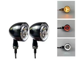RP6640-1043 Universal E24 12V Motorcycle Mini LED 4 Wires Turn Signal Light Amber Indicator Lamp