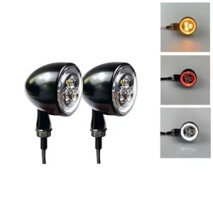 RP6640-1043 Universal E24 12V Motorcycle Mini LED 4 Wires Turn Signal Light Amber Indicator Lamp