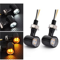 RP6640-2154 Universal E24 12V Amber+White Motorcycle Mini LED Turn Signal Light Amber Indicator Lamp