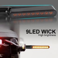 RP6640-2157 Universal E24 Motorcycle Dynamic LED Turn Signal Light Amber Indicator Lights 8mm Signals Lamp
