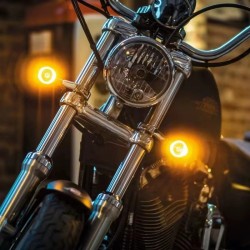 RP6640-2162 Universal E24 12V Amber+White Motorcycle Mini LED Turn Signal Light Amber Indicator Lamp