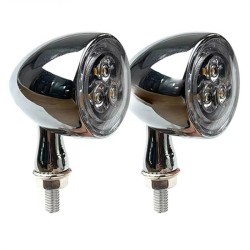 RP6640-2163 Universal E24 12V Motorcycle Mini LED Turn Signal Light Amber Indicator Lamp