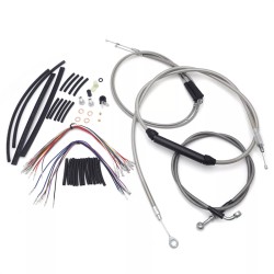 Motorcycle 12/14/16" Ape Handlebar Extended Cable Kit Line Extension For Harley Dyna Super Glide/Wide Glide/Low Rider Models  Without ABS 1996-2006
