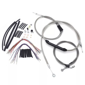 Motorcycle 12/14/16" Ape Handlebar Extended Cable Kit Line Extension For Harley Dyna Super Glide/Wide Glide/Low Rider Models  Without ABS 1996-2006