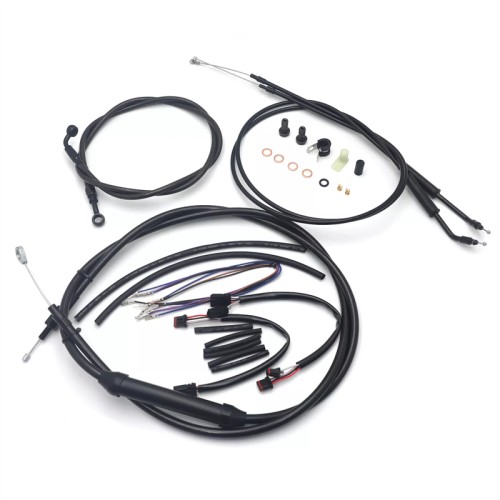 Motorcycle 12/14/16" Ape Handlebar Extended Cable Kit Line Extension For Harley Dyna Street Bob FXDB models without ABS 2012-2017