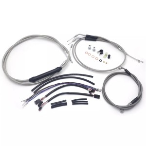 Motorcycle 12/14/16" Ape Handlebar Extended Cable Kit Line Extension For Harley Softail Custom FXSTC 2007-2010